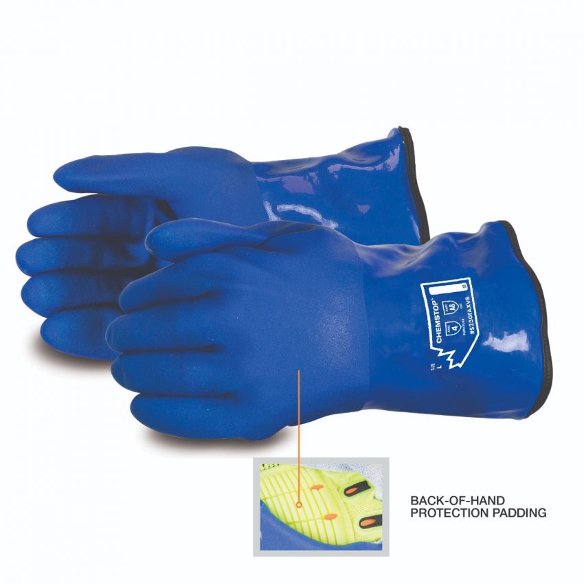#S230TAXVB Superior Glove® Chemstop™ Premium 12` Blue Cut-Resistant Anti-Impact PVC-Coated Gloves